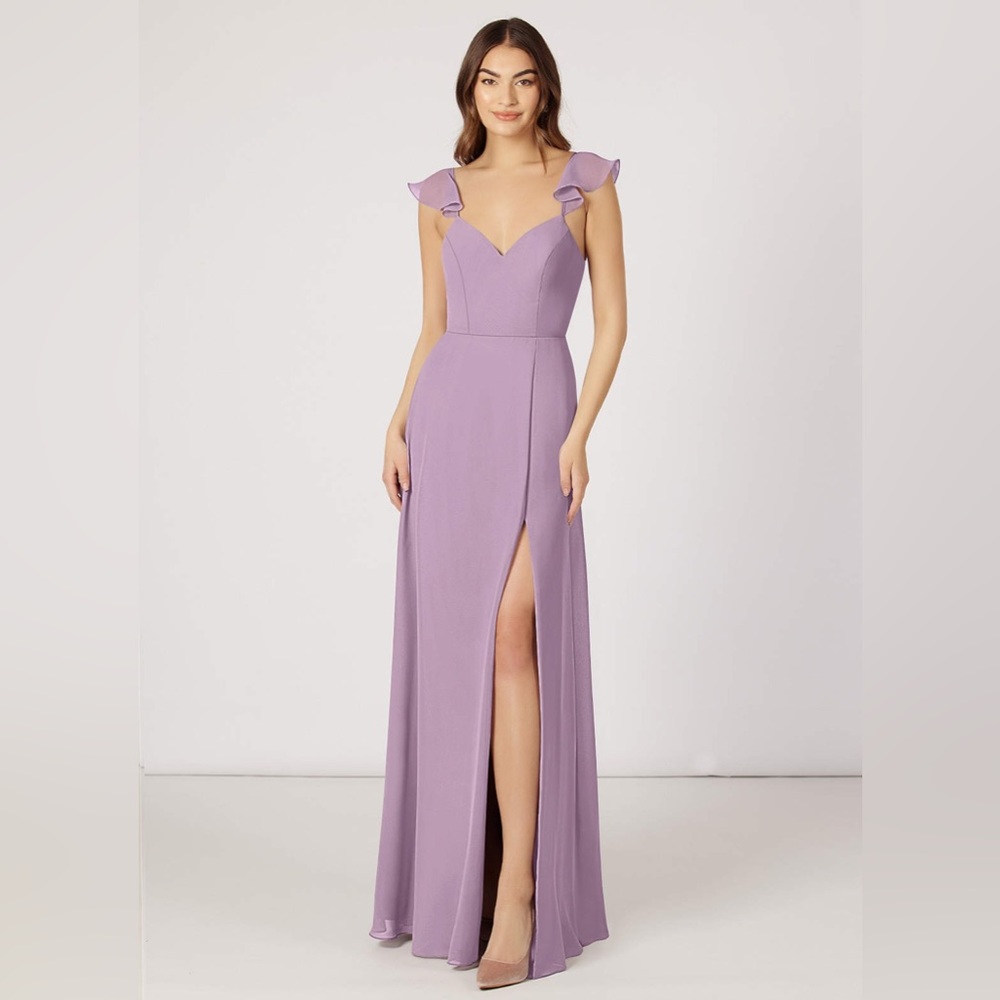 Azazie Everett bridesmaids dress in Wisteria